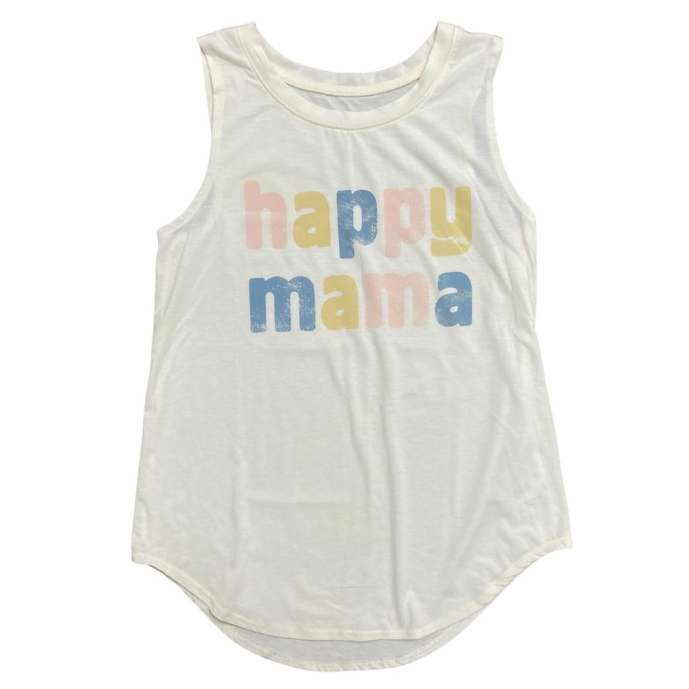 Isabel Maternity by Ingrid & Isabel Happy Mama Cream Tank Top Size S